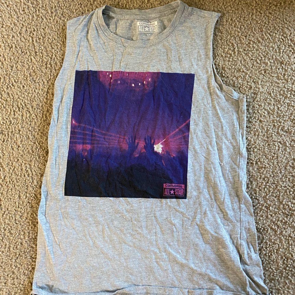 Mens Unisex Gray Converse All Star Tank Top